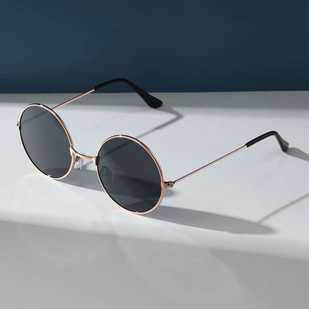 [2 Pairs] 3/$22🩶 Round & Heart Fashion Sunglasses Eyeglasses Black Women Gold - Picture 4 of 14